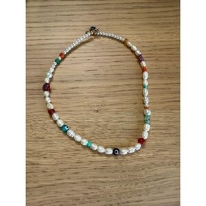 Colorful Baroque Pearl and Bead Necklace